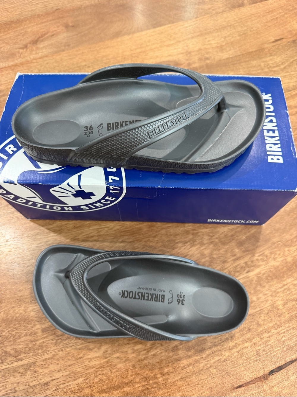 Birkenstock women’s Dark Gray EVA Thong Sandals - Picture 2 of 6
